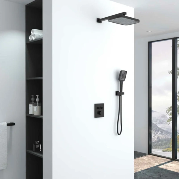 Душевой комплект Vincea черный VSFW-321MT1MB (детальная фотография), душевые комплекты, наборы