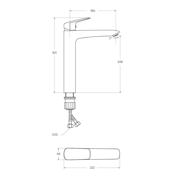 Смеситель для раковины BelBagno Due хром DUE-LMC-CRM-W0 (детальная фотография), для раковины