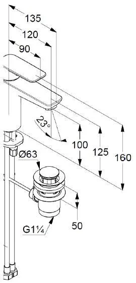 Смеситель для раковины Kludi Pure&Style 40290 латунь (детальная фотография), для раковины