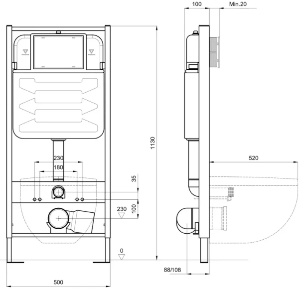 Унитаз с инсталляцией Акватек Европа с сиденьем soft-close SET AQUATEK ЕВРОПА New cm (детальная фотография), с инсталляцией