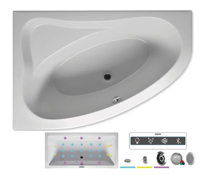 Ванна гидромассажная Riho Lyra 153 x 100 см, JOY, левая/правая BA6700500000000_JOY (детальная фотография), современныe, hi-tech