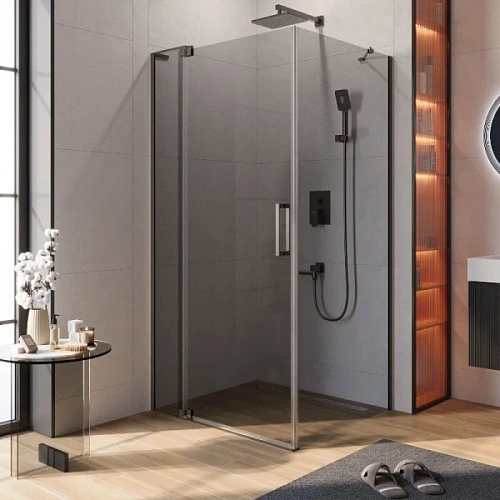 Душевой уголок Cezares Slider 110х90 см стекло серое профиль оружейная сталь - фото 10