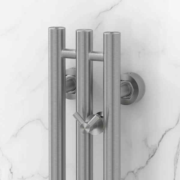 Полотенцесушитель водяной Сунержа Терция PRO 10х120 см сатин 071-0444-1210 (детальная фотография), вертикальные, узкие, другие