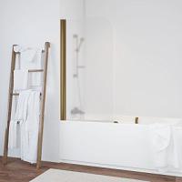 Душевая шторка на ванную профиль бронза стекло сатин Vegas-glass