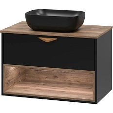 Тумба под раковину подвесная Brevita Bergen 80 см черная