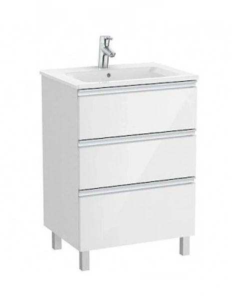 Тумба с раковиной Roca The Gap 857552806 60 см 3 выдвижных ящика (детальная фотография), моноблок