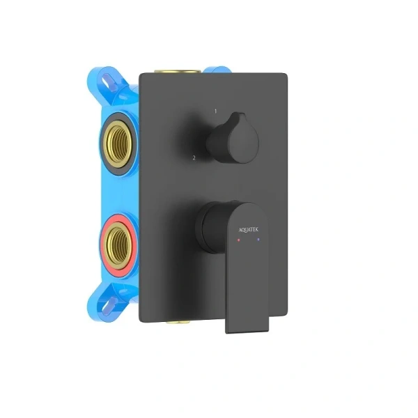 Смеситель для душа Акватек Лира черный AQ1447MB (детальная фотография)