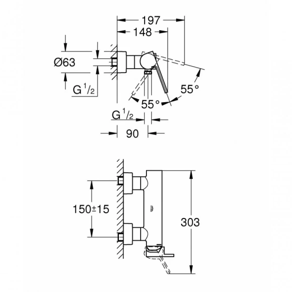 Смеситель для душа Grohe Plus 33577003 (детальная фотография), для душа