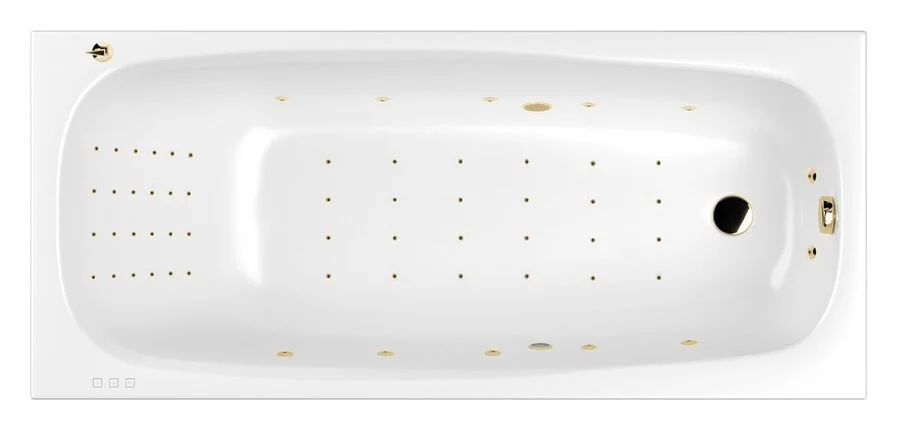 Ванна гидромассажная Whitecross Layla Slim 180 x 80 см, NANO, золото, белый, 0122.180080.100.NANO.GL (детальная фотография), акриловые