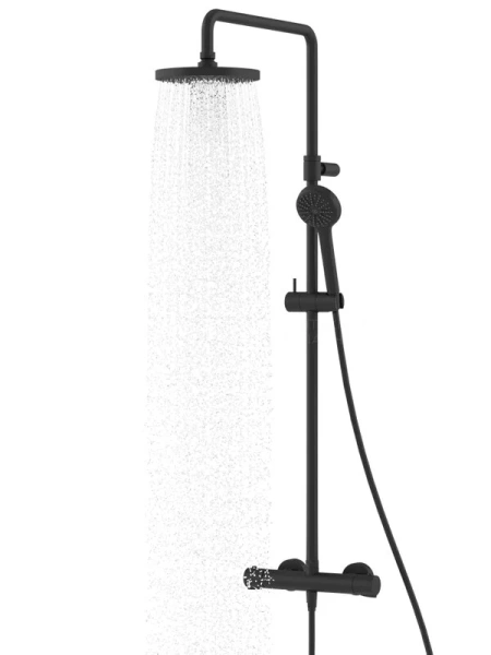 Душевая стойка Kludi Logo с термостатом 6808239-00 (детальная фотография), с тропическим душем