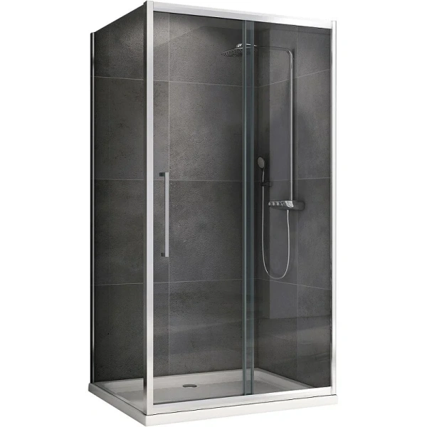 Душевой уголок Abber Schwarzer Diamant 150х85 см профиль хром, стекло прозрачное AG30150H-S85 (детальная фотография)