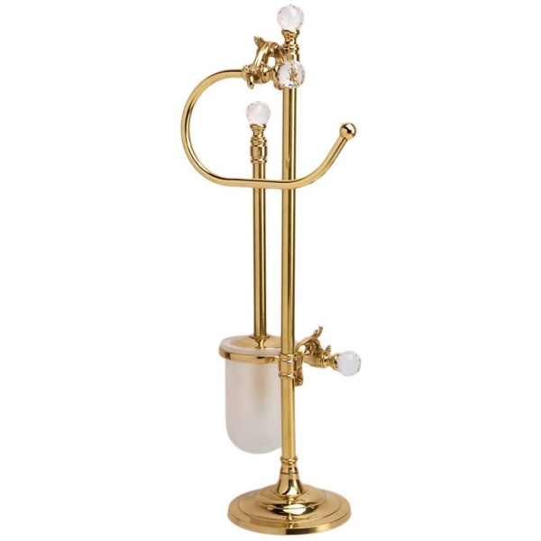 Стойка для ванной Art&Max Barocco Crystal AM-1948-C (детальная фотография), классические, ретро, с кристаллами swarovski, декорированные