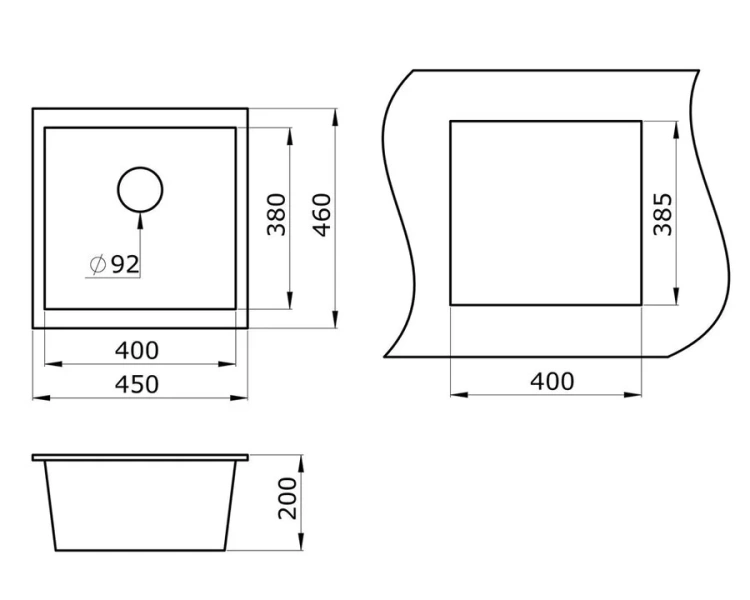 Мойка для кухни Paulmark Brilon 45 см белая PM104546-WH (детальная фотография), врезные