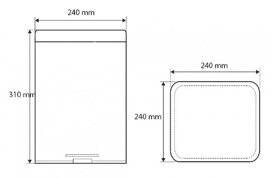 Мусорное ведро Boheme Q сталь 10948-C (детальная фотография), современные, hi-tech