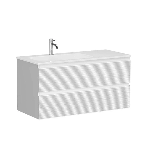 Тумба под раковину подвесная Sancos Folk 100 см левая bianco - фото 6