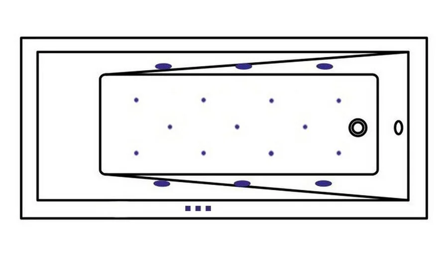 Ванна гидромассажная Whitecross Wave Relax, 150 х 70 см, увеличенная толщина акрила, усиленная армировка, белый/золото, 0101.150070.100.RELAX.GL (детальная фотография), акриловые