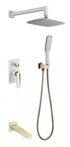 Душевой комплект Boheme Venturo белый/золото 384-W-2 (детальная фотография)