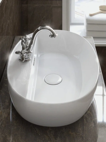 Раковина Kerama Marazzi Plaza 60 см белая глянцевая PLR.wb.60.1 (детальная фотография), одинарные, недорогие