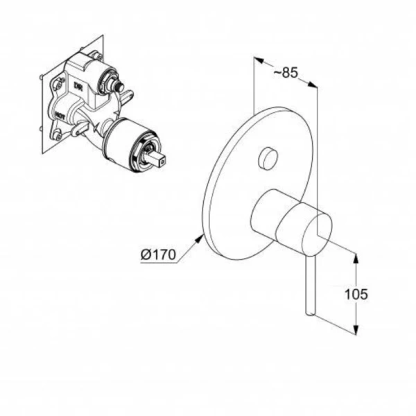 Смеситель для душа Kludi Bozz черный матовый 386593976 (детальная фотография), для душа