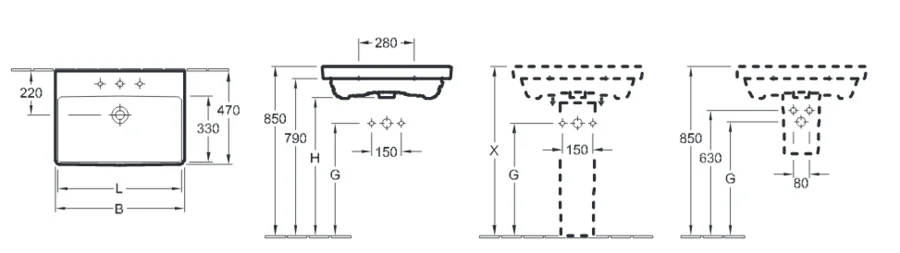 Раковина Villeroy & Boch Avento 65 см белая 41586501 (детальная фотография), современные, hi-tech