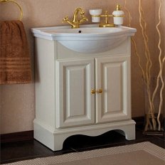 Тумба под раковину, цвет слоновая кость матовый, фурнитура золото, La Beaute Michel