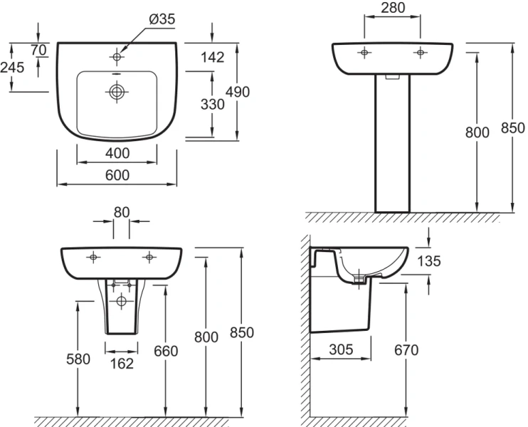 Раковина Jacob Delafon Odeon Up E4736-00 (детальная фотография), современные, hi-tech