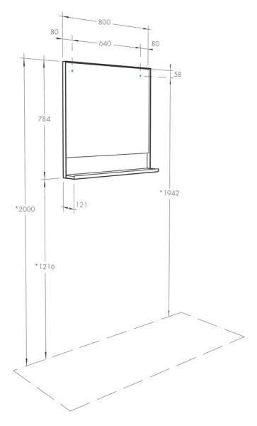 Зеркало Акватон Лофт Урбан 80 см дуб орегон 1A247902LQX50 (детальная фотография), нет в наличии