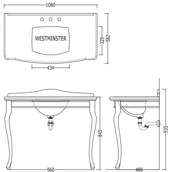 Консоль с мраморной столешницей, цвет светлое золото, цвет мрамора Nero Belgio, Devon&Devon Jacqueline DEJACQNBEOT/LS (детальная фотография), по запросу