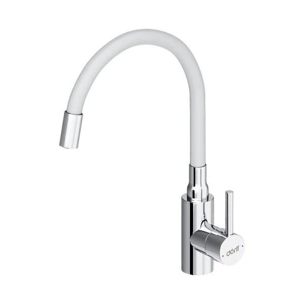 Смеситель для кухни Dorff Logic хром/белый D3007633 (детальная фотография)