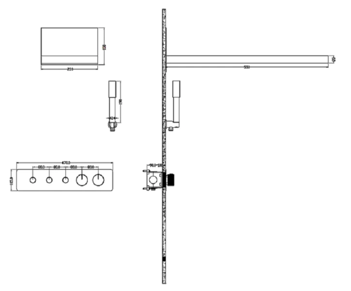 Душевой комплект Boheme Fusion белый 131-MW (детальная фотография), комплекты