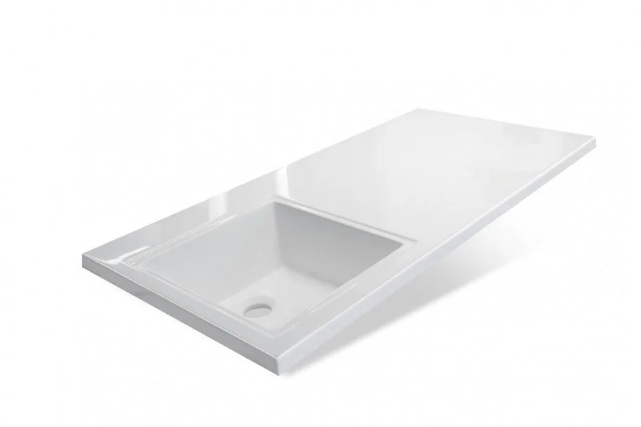 Тумба с раковиной напольная Style Line Даллас СС-00002346 100 см МДФ (детальная фотография), белая