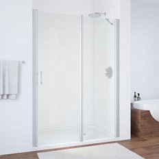 Душевая дверь профиль матовый хром стекло прозрачное Vegas-glass