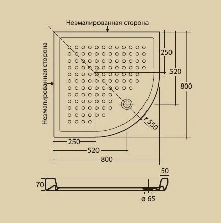 Душевой поддон Migliore 80х80 см керамика ML.PDA-28.390.BI (детальная фотография), низкие до 15 см