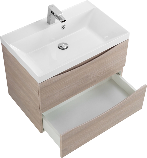 Тумба под раковину подвесная BelBagno Marino 60 см с двумя выкатными ящиками, rovere grigio MARINO-600-2C-SO-RG-P (детальная фотография), подвесная, пристенная