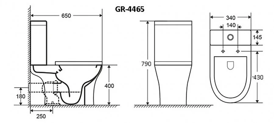 Унитаз компакт Grossman Classic белый GR-4465S (детальная фотография), современные, hi-tech
