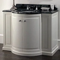 Тумба с мраморной столешницей, цвет полуглянцевый Offwhite, мрамор Nero Marquinha, Devon&Devon Clarence