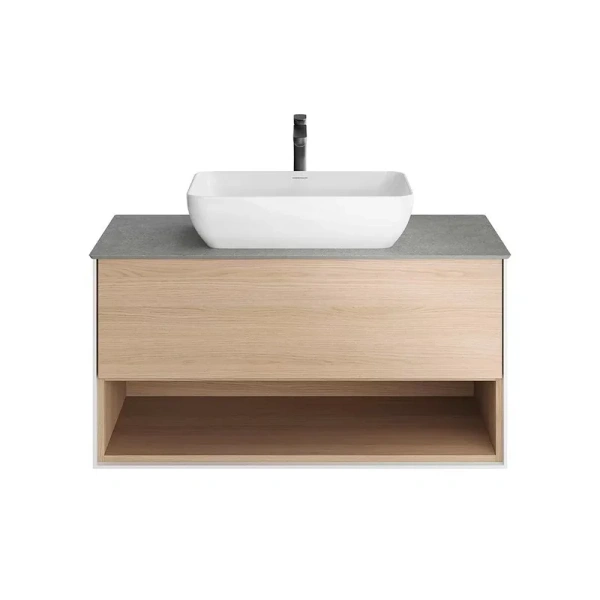 Тумба под раковину подвесная Kerama Marazzi Plaza Modern 100 см дуб виченца PLB.M.100.1\OAK.V (детальная фотография)