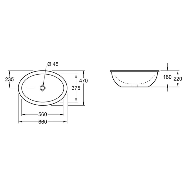 Раковина Villeroy & Boch Loop & Friends 66 см альпийский белый, без покрытия CeramicPlus 61613001 (детальная фотография), современные, hi-tech