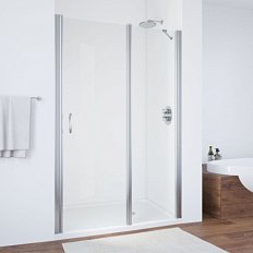 Душевая дверь профиль глянцевый хром стекло прозрачное Vegas-glass