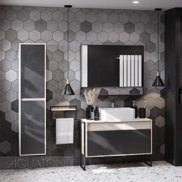 Зеркало Акватон Лофт Урбан 100 см дуб орегон 1A248002LQX50 (детальная фотография), в раме