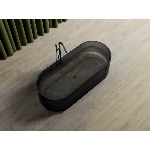 Ванна из полиэфирной смолы Abber Kristall 170x75 см черная AT9708Onyx (детальная фотография), 170x75 см
