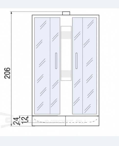 Душевая кабина River NARA 100/24 MT 100x100 см (детальная фотография), с раздвижными дверьми
