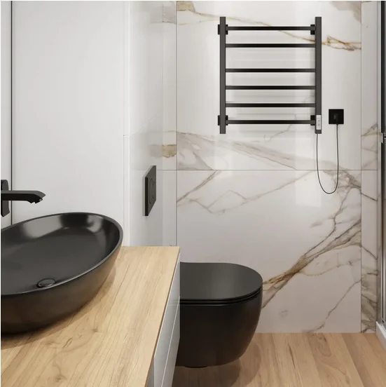 Полотенцесушитель электрический Ника Step 60х40 см черный матовый STEP-2 60/40 черн мат U (детальная фотография), черный