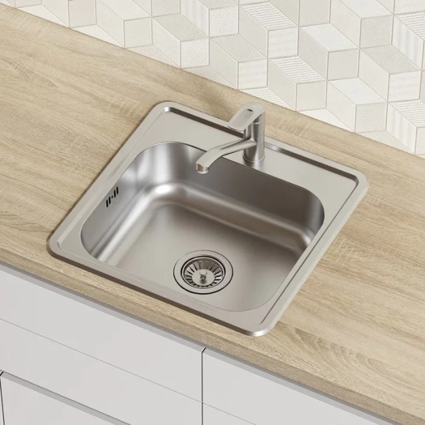 Мойка для кухни IDDIS Strit 49 см сталь полированная STR48P0i77S (детальная фотография), врезные