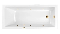 Ванна гидромассажная Whitecross Wave Soft, 180 х 80 см, увеличенная толщина акрила, усиленная армировка, белый/золото, 0101.180080.100.SOFT.GL