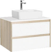 Тумба под раковину подвесная Style Line Монако 80 см ориноко/белая