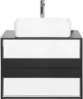 Тумба под раковину подвесная Style Line Амстердам 70 см белая/черная