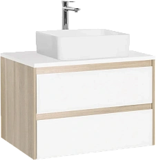 Тумба под раковину подвесная Style Line Монако 80 см ориноко/белая