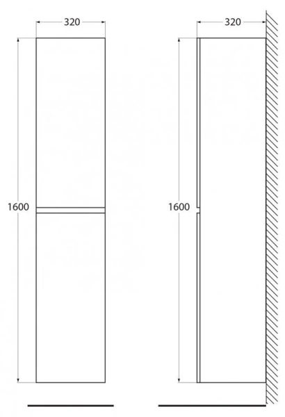 Шкаф-пенал подвесной Belbagno Albano 32 см pino scania ALBANO-1600-2A-SC-PS-P (детальная фотография), в наличии