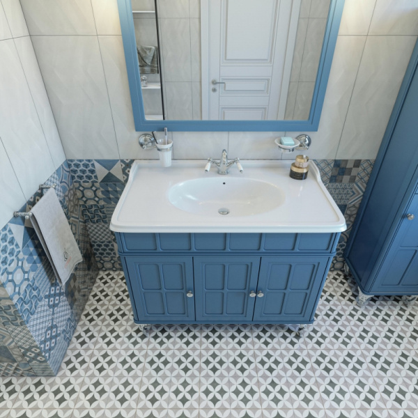 Тумба с раковиной напольная Caprigo Borgo 100 см с распашными дверцами (детальная фотография), классика, ретро